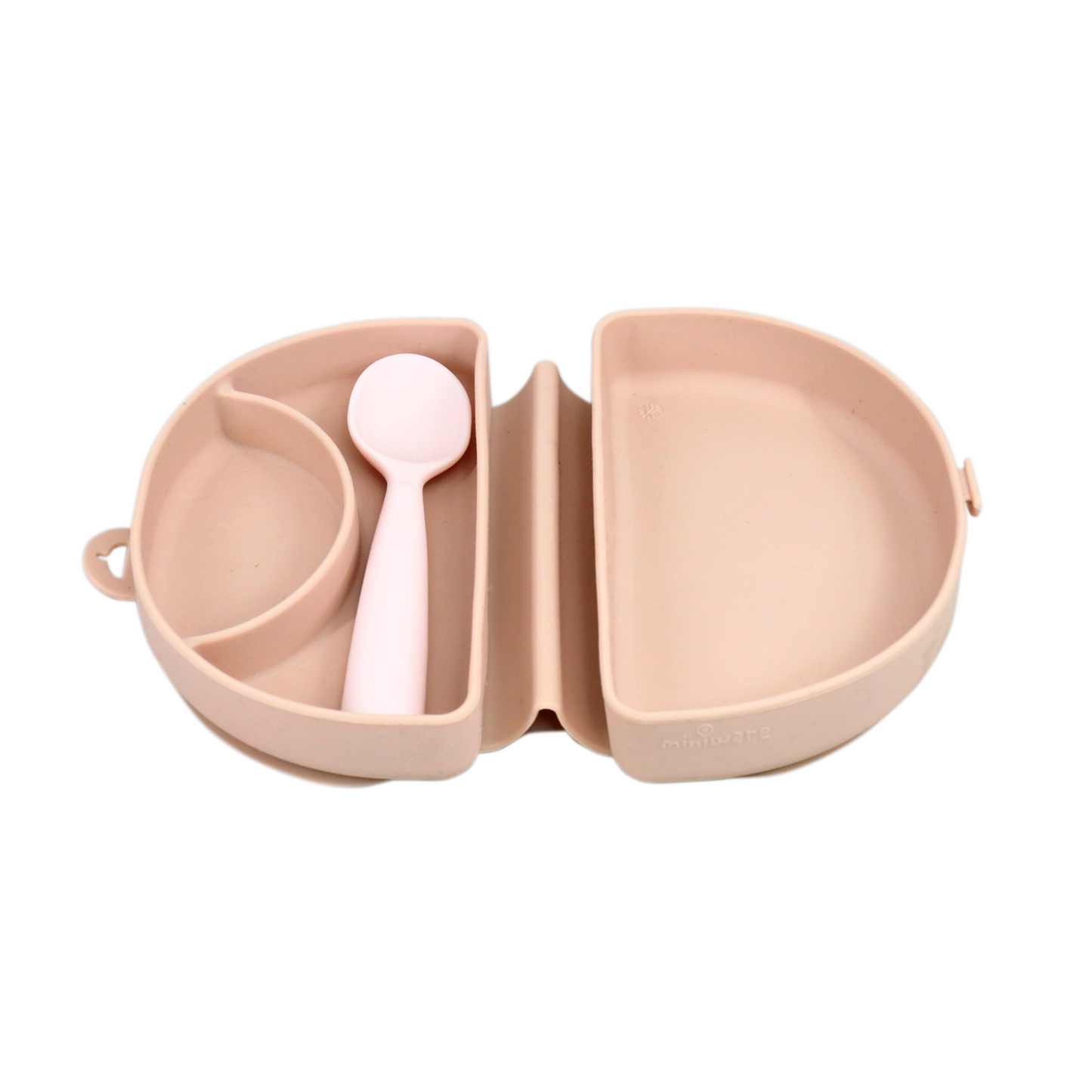 Fold & Scoop – Teller + Löffel (Rosa Salz/Zuckerwatte)