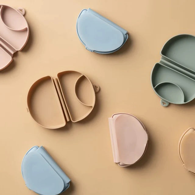 Fold & Scoop – Teller + Löffel (Rosa Salz/Zuckerwatte)