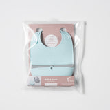 Roll & Lock Silikon Lätzchen - Doppelpack (Grey/Aqua)