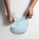 Roll & Lock Silikon Lätzchen - Doppelpack (Grey/Aqua)