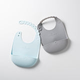 Roll & Lock Silikon Lätzchen - Doppelpack (Grey/Aqua)