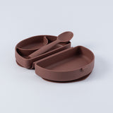Fold & Scoop - tallrik + sked (Chestnut/Chestnut)