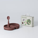 Fold & Scoop - tallrik + sked (Chestnut/Chestnut)