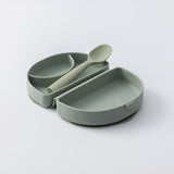 Fold & Scoop - tallrik + sked (Sage/Sage)