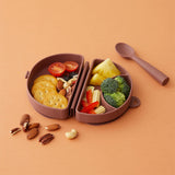 Fold & Scoop - tallrik + sked (Chestnut/Chestnut)