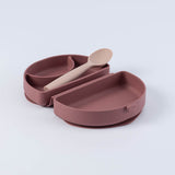 Fold & Scoop - tallrik + sked (Raspberry/Pink Salt)