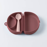 Fold & Scoop - tallrik + sked (Raspberry/Pink Salt)