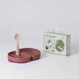 Fold & Scoop - tallrik + sked (Raspberry/Pink Salt)