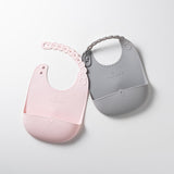 Roll & Lock Bib - 2 Pack (Grey/Cotton Candy)